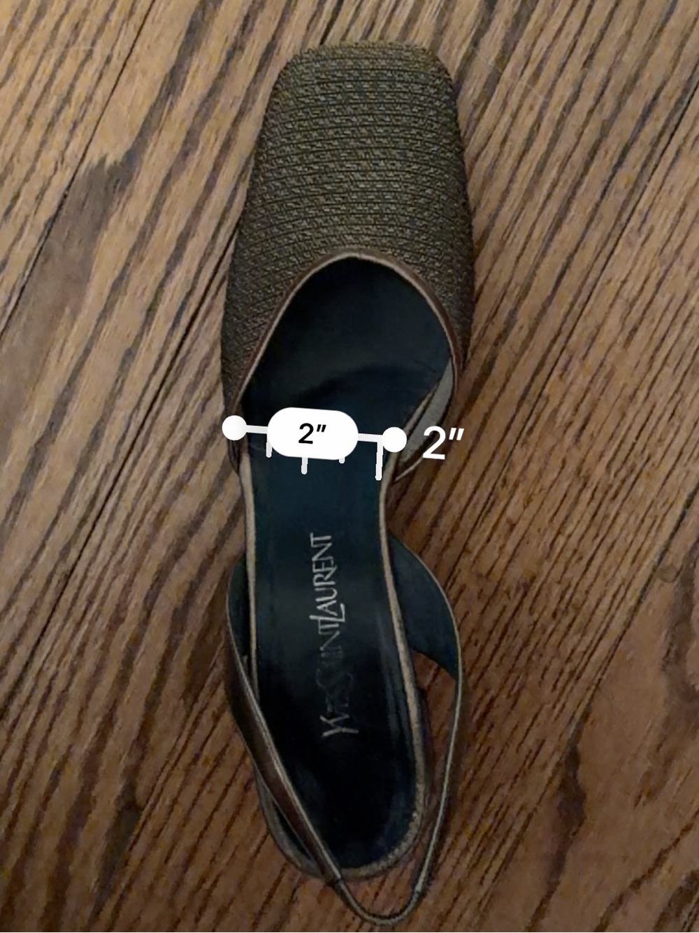 Yves Saint Laurent Bronze Textured Slingback Mules - Picture 12 of 12